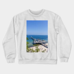 Pier, Sellin, Ruegen Island, Mecklenburg-West Pomerania, Germany, Europe Crewneck Sweatshirt